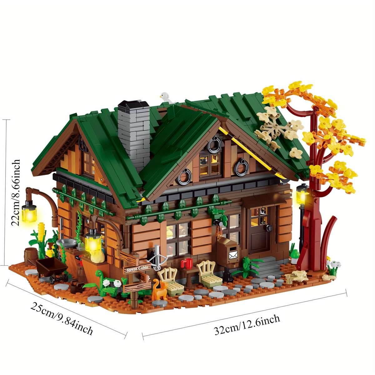 3D Building Model Puzzle Set Style Forest Cabin