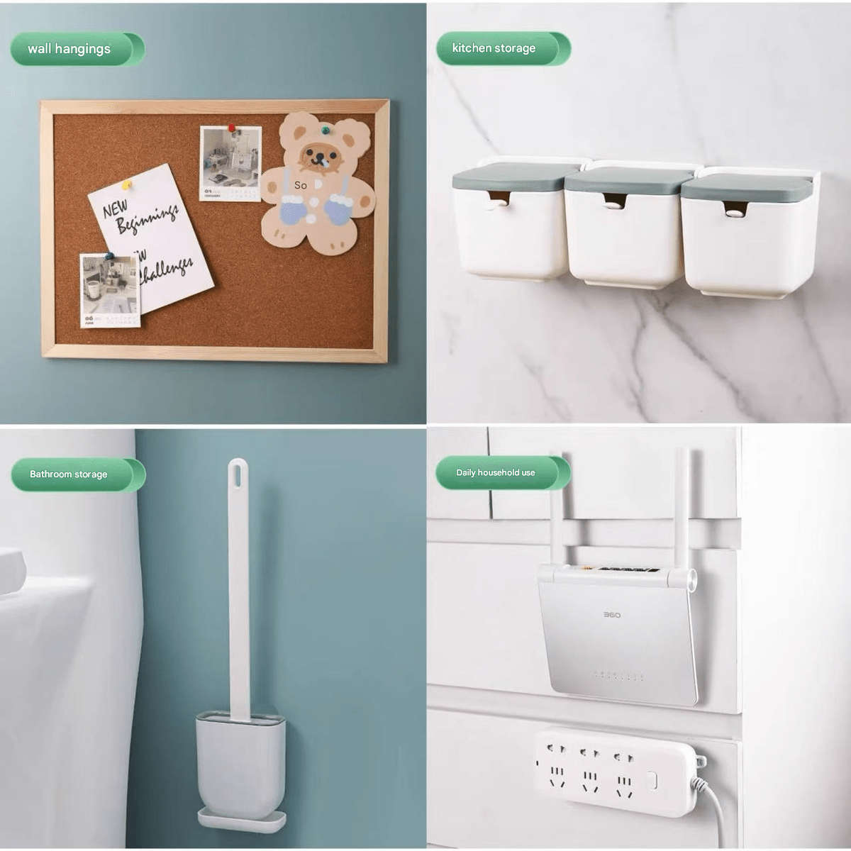 Strong Double Sided Adhesive Wall Hooks Transparent Suction Quantity 1 Set