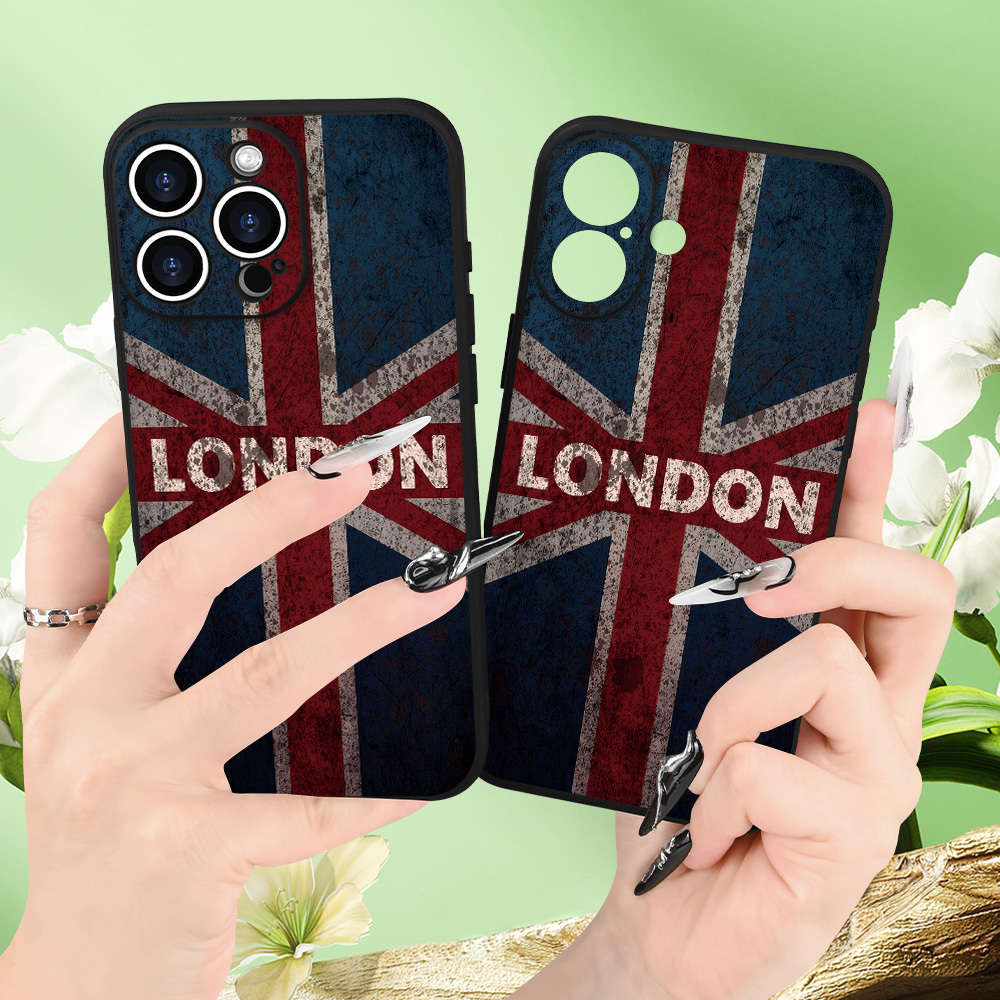 1Pc Black For iPhone 12 Mini UK Flag Phone Case