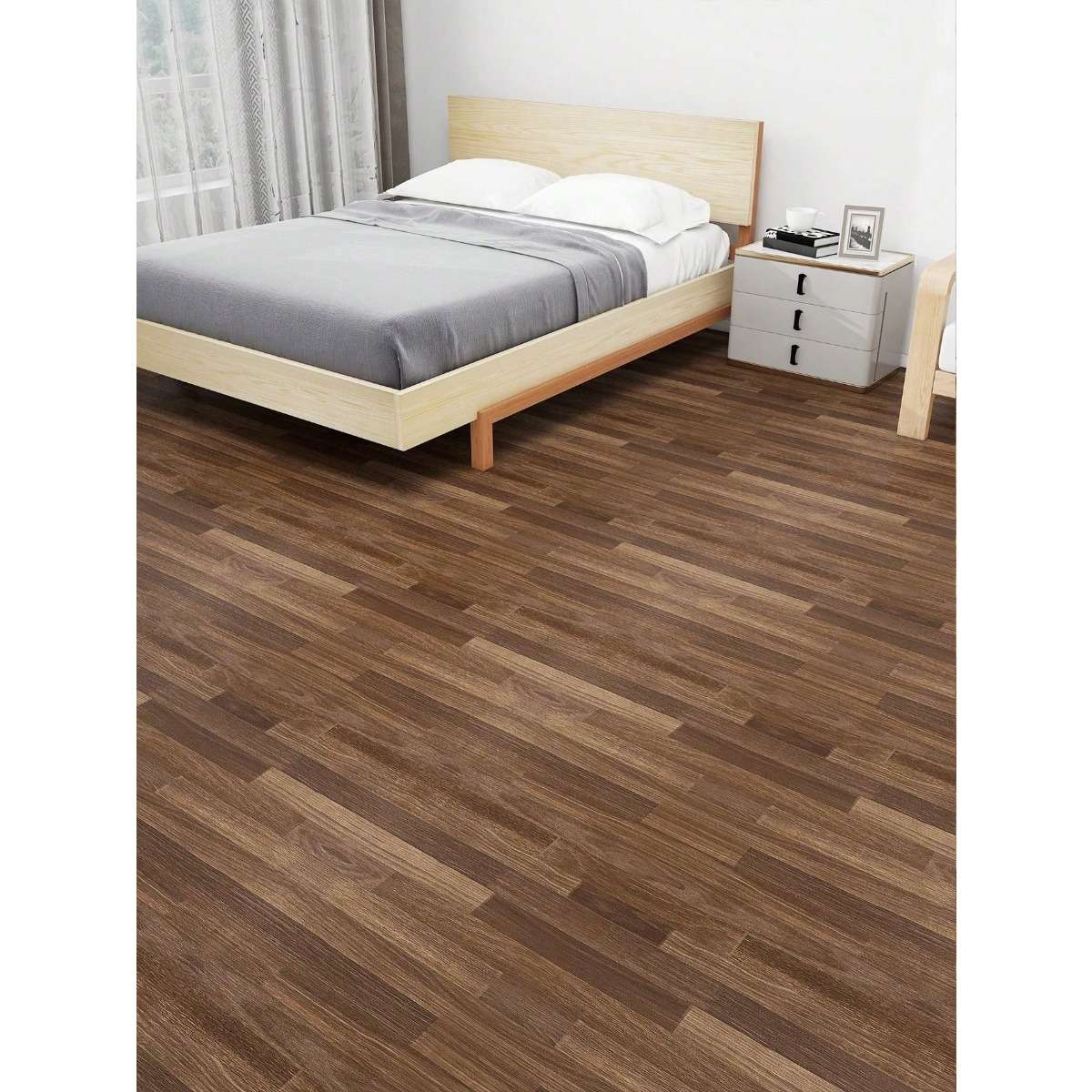 Self Adhesive Floor Stickers Parquet Walnut 40*100Cm