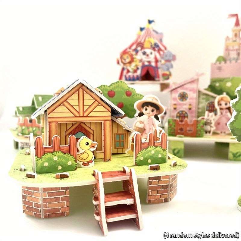 Building Toy Architectural Model Toy Set Model Random Quantity 4 Pcs