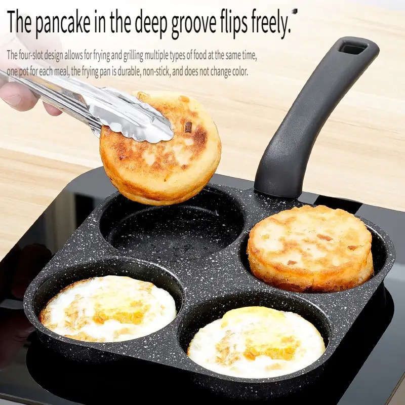 Frying Pan Material 4Slot Curvedhandle Waffle Maker