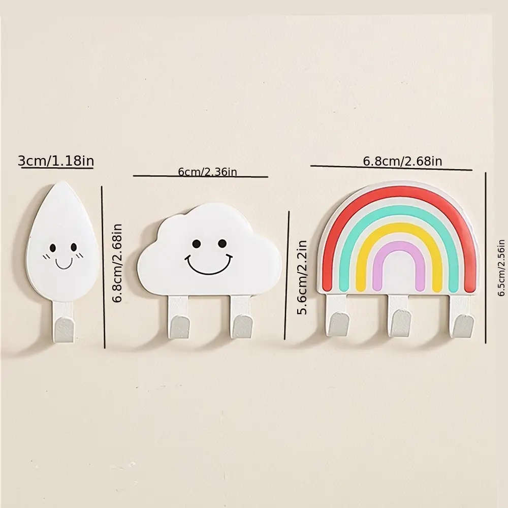 Creative Water Drop Cloud Traceless Coat Hanger Strong Items Rainbow 1pc