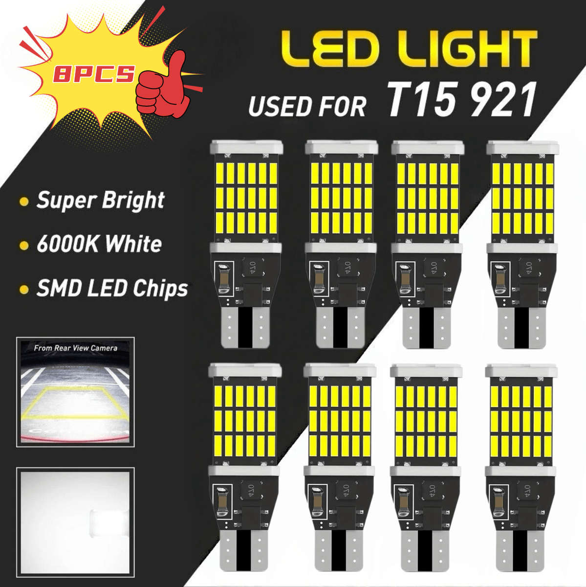 Car Lights Model T15 Quantity 8Pcs