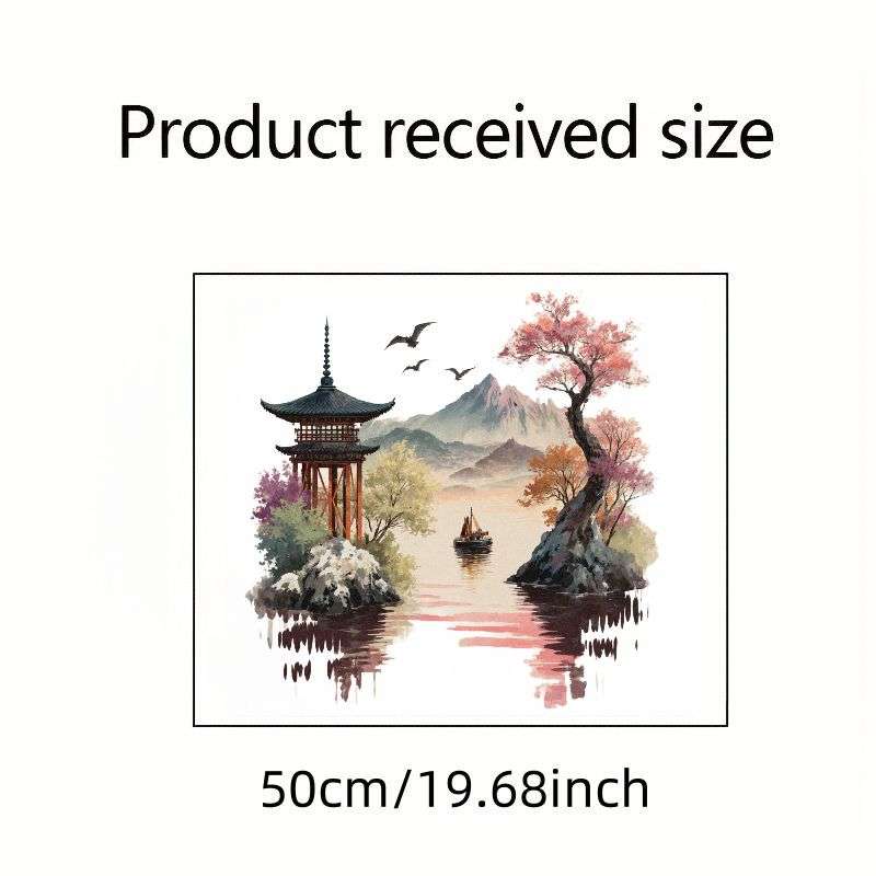 Luxury 1Pc Japanese Pagoda Mount Fuji Landscape Wall Sticker Wall Art