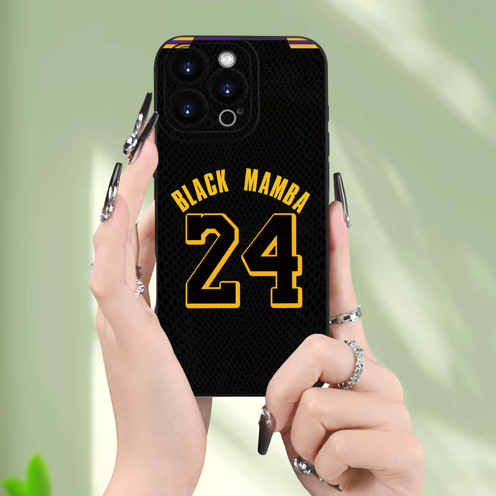 1Pc Black For iPhone 14 Plus No 24 Basketball Player Phone Case