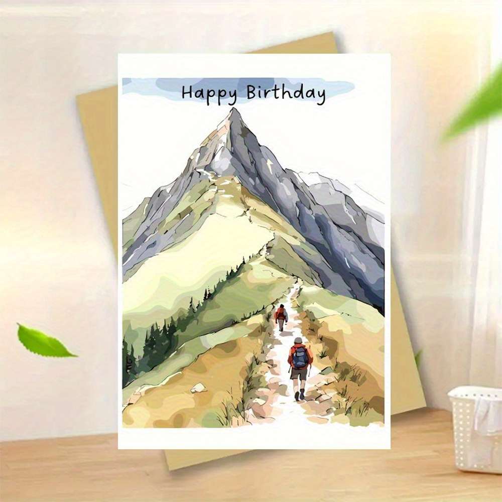 Greeting Cards Color Yellow Envelope Items 2 People Hiking