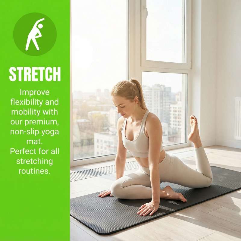 Yoga Mat Black Size 0.5Cm
