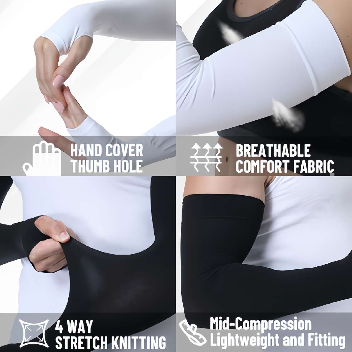 Sunscreen Sleeves Color 2Pcs Dark