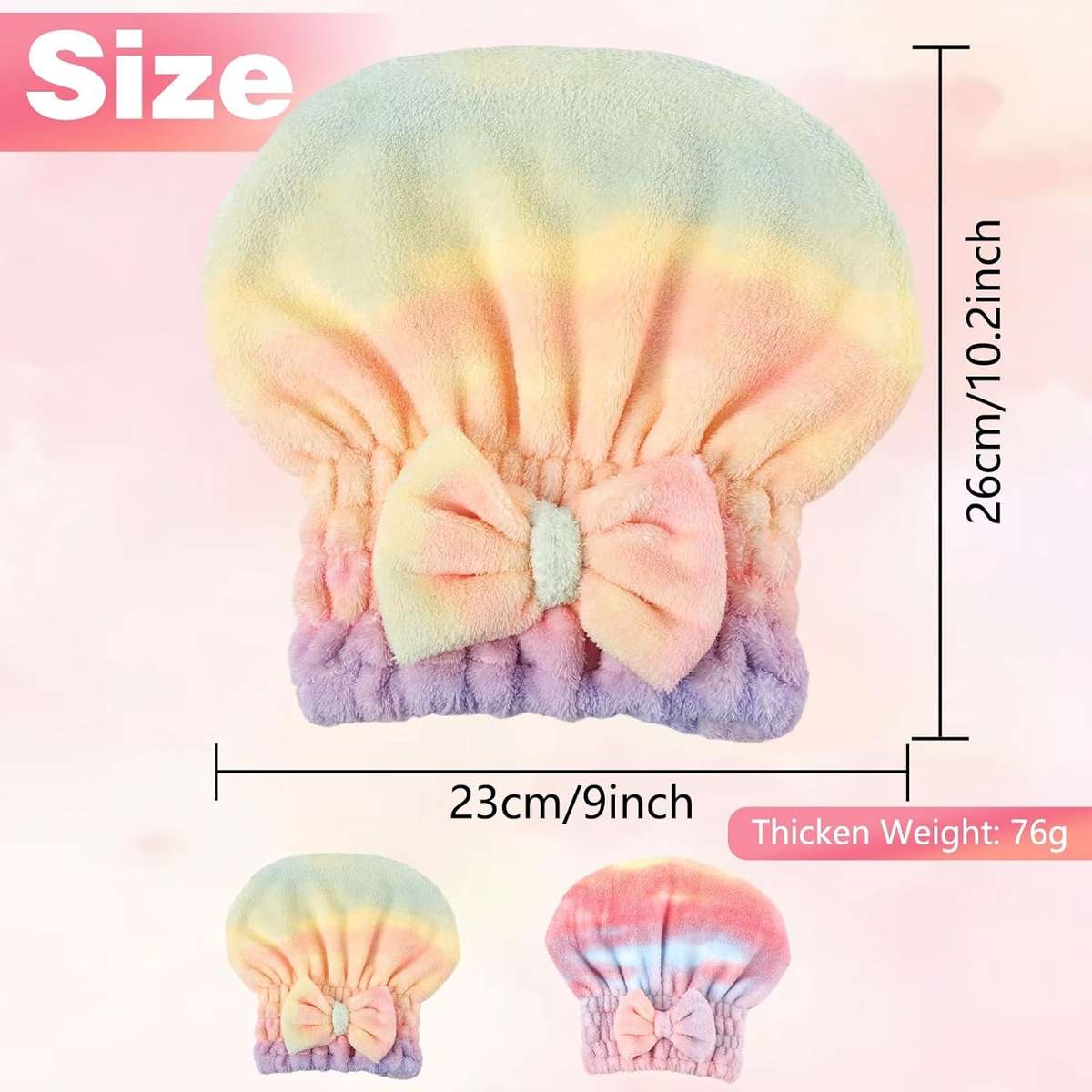 Hair Turban 2P Rainbow Hats