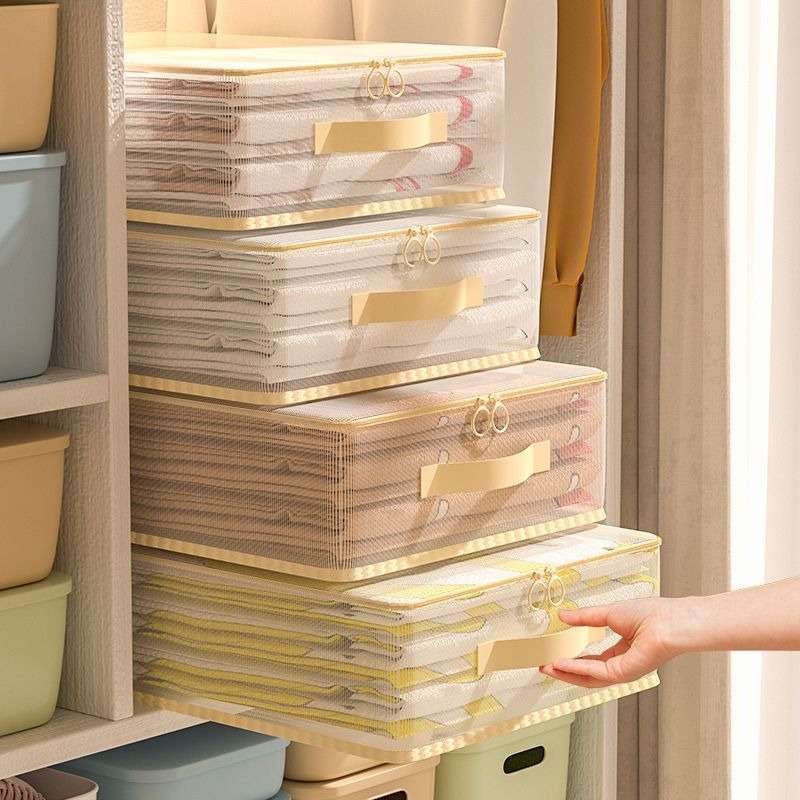 3Pcs Large Capacity Mesh Zipper Storage Storage 3Pcs
