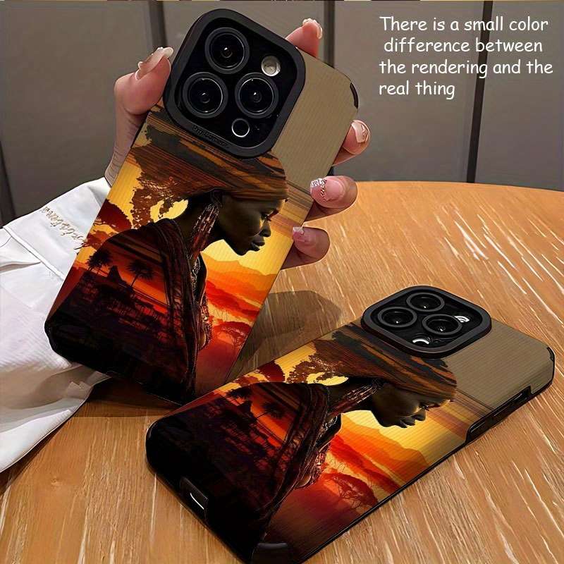 1Pc Mixed Color For iPhone 14 Plus African Women Phone Casee