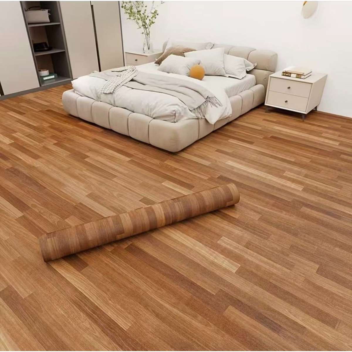 Self Adhesive Floor Stickers Parquet Teak 40Cm*100Cm