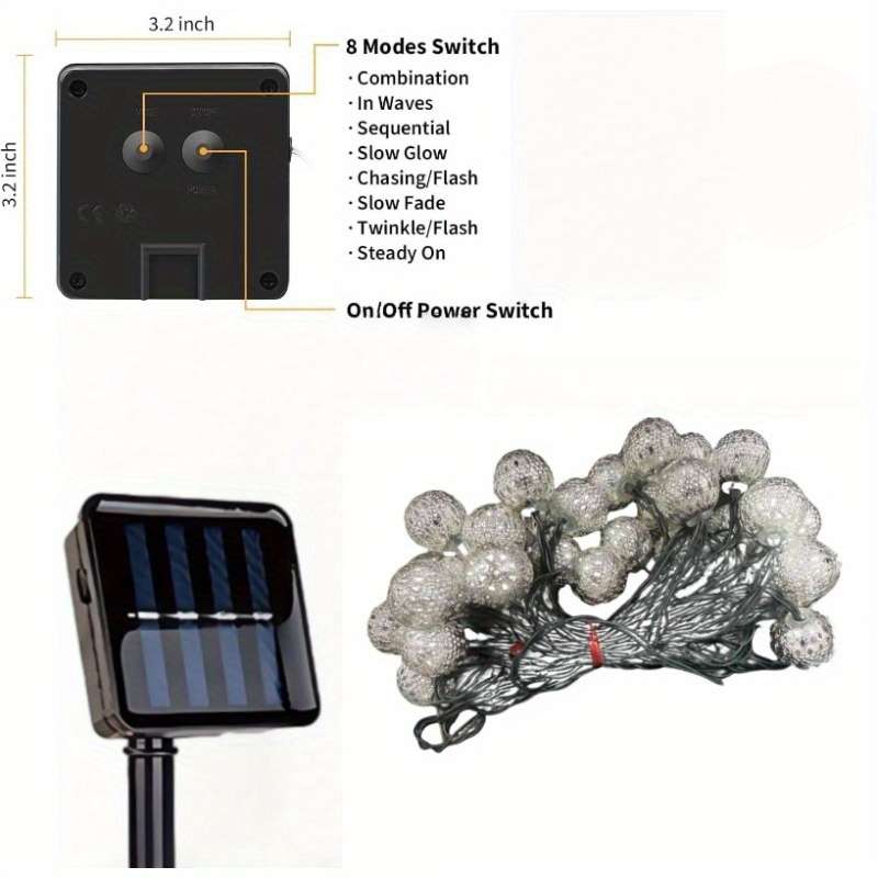 Christmas Lights Warm Size 7M 22.96Ft 50Led