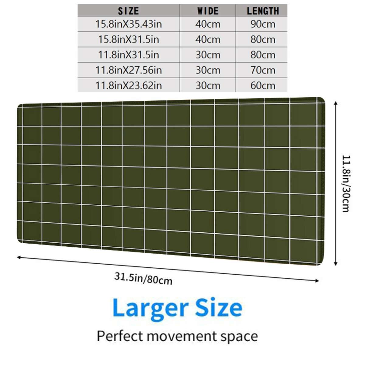 Mouse Pad Size 11.8X27.56In   Quantity 1Pc