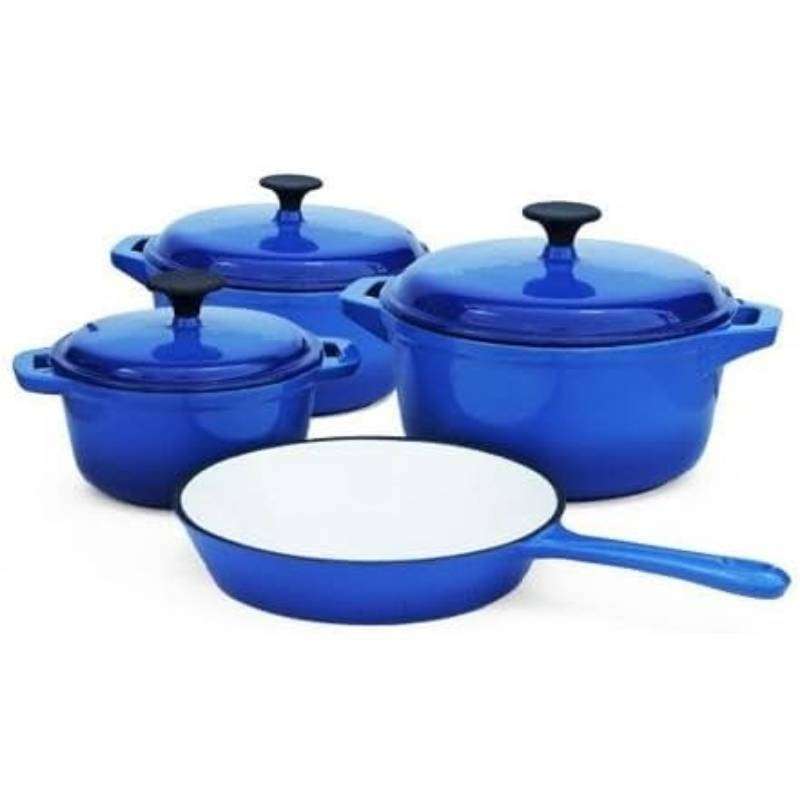 7Pcs Exquisite Smte Cast Iron Cookware Design Longlasting Gift