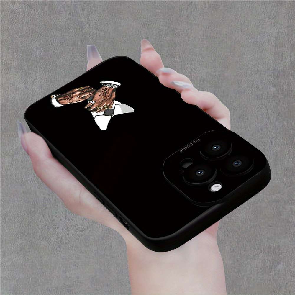 1Pc Black For iPhone 15 Plus Handsome Suit Man Phone Case