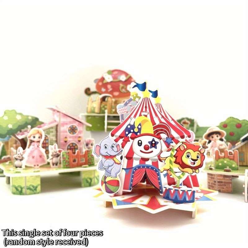 Building Toy Architectural Model Toy Set Model Random Quantity 4 Pcs