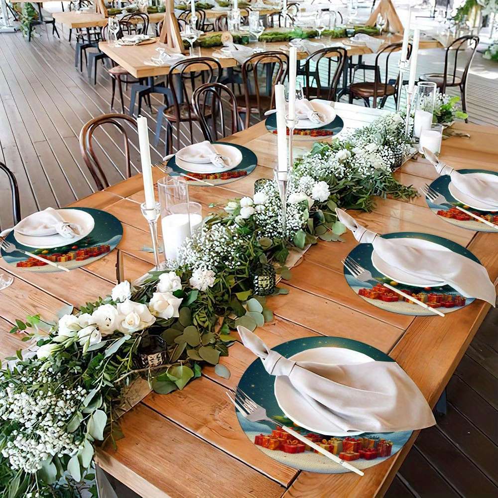 Christmas Tablecloth Items Yx 6Pcs