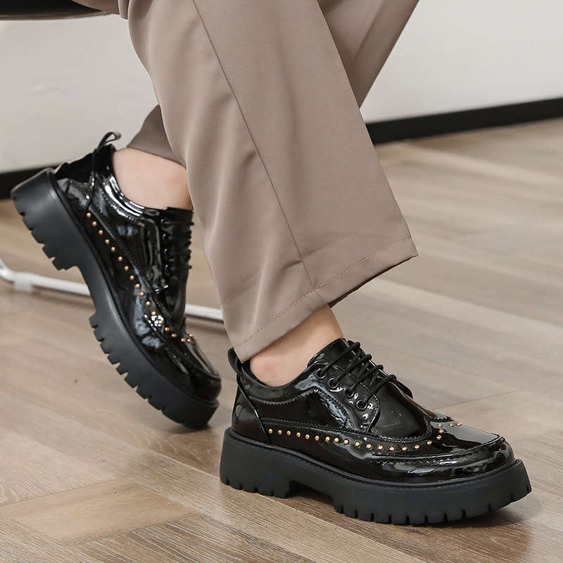 Mens Leather Shoes Color Black Sizeuk 8