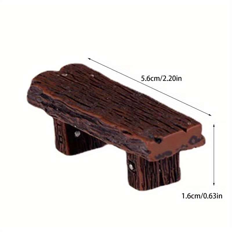 Miniature Resin Bench And Stools Abs Material Mixed Color Fairy Garden Ornaments