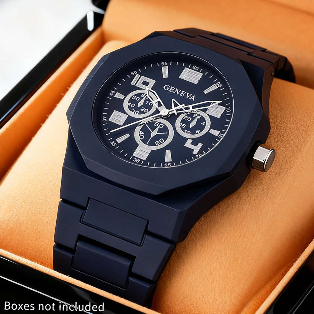 3Pcs Classic Men Elegant Fashion Quartz Watch Set Ideal Business Eid