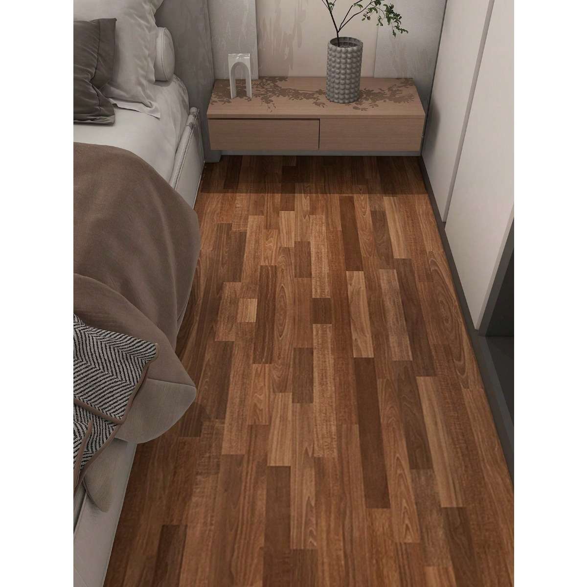Self Adhesive Floor Stickers Parquet Walnut 40*100Cm