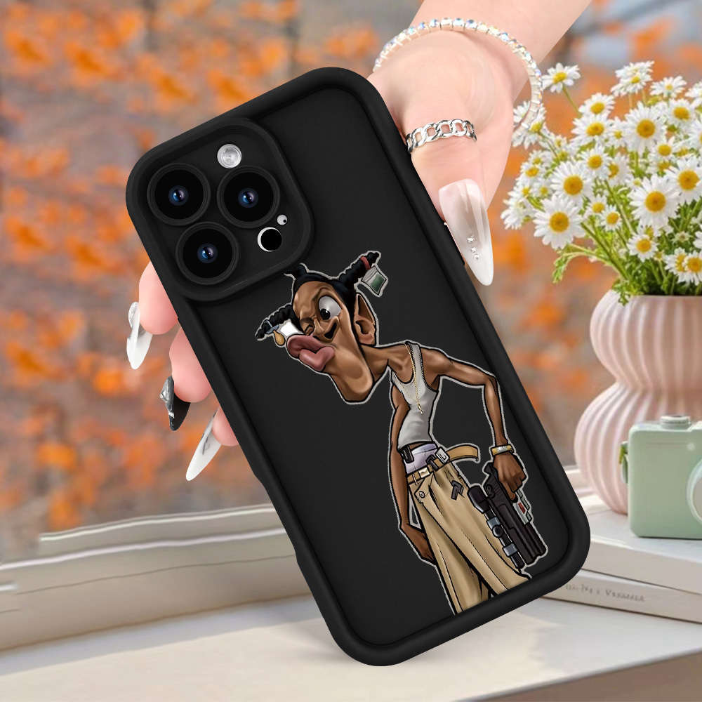 1Pc Black For iPhone 7 Plus Hip Hop Youth Pattern Phone Case