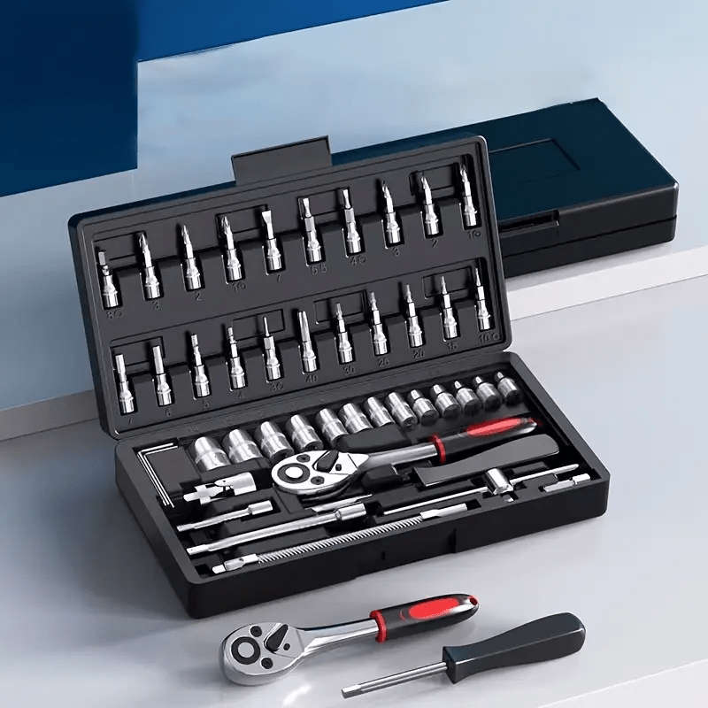 Screwdriver Bit Tool Set Color Portable Tool Set   46 Pieces Black Size Gb46And3 7564 3