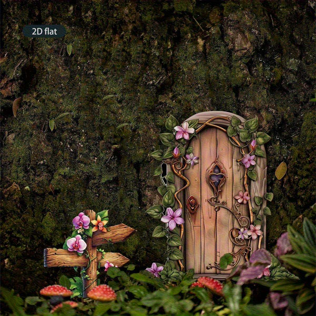 2Pcs Two Fairy Elf Doors Handcrafted Mini