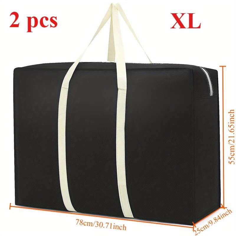 2Pcs Thick Hand Held Organizer Tote Tote Black Size L 2 Pcs