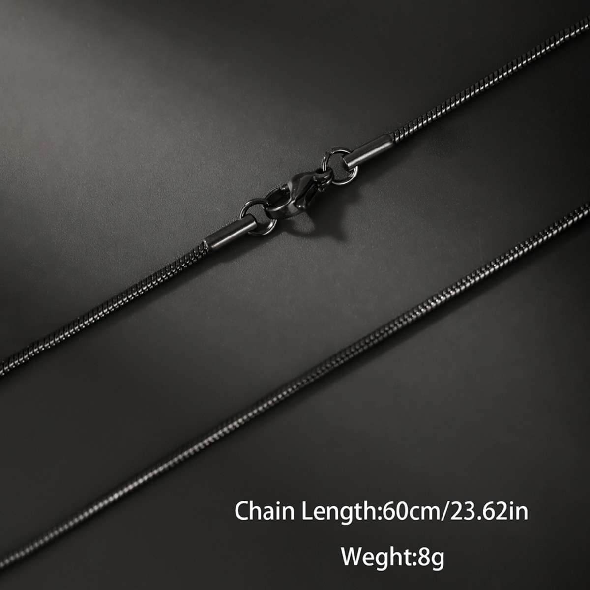 Crystal Stainless Steel Chain Necklace Black