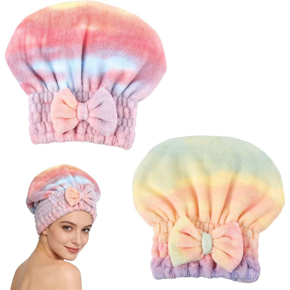 Hair Turban 2P Rainbow Hats