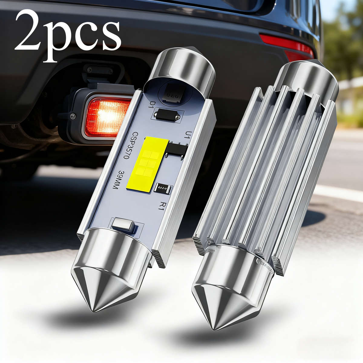 Car Lights Model 2Pcs 31Mm White Light