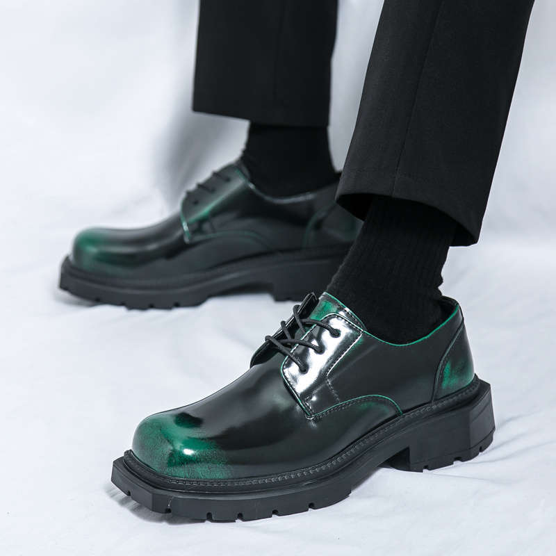 Mens Leather Shoes Color Green Sizeuk 8
