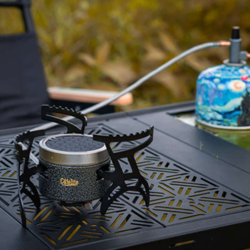3 Portable Outdoor Gas Stove Windproof Camping Stove Press Power Ignition No