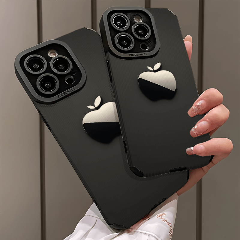 1Pc Mixed Color  For iPhone 14 Plus Black Apple Logo Phone Case