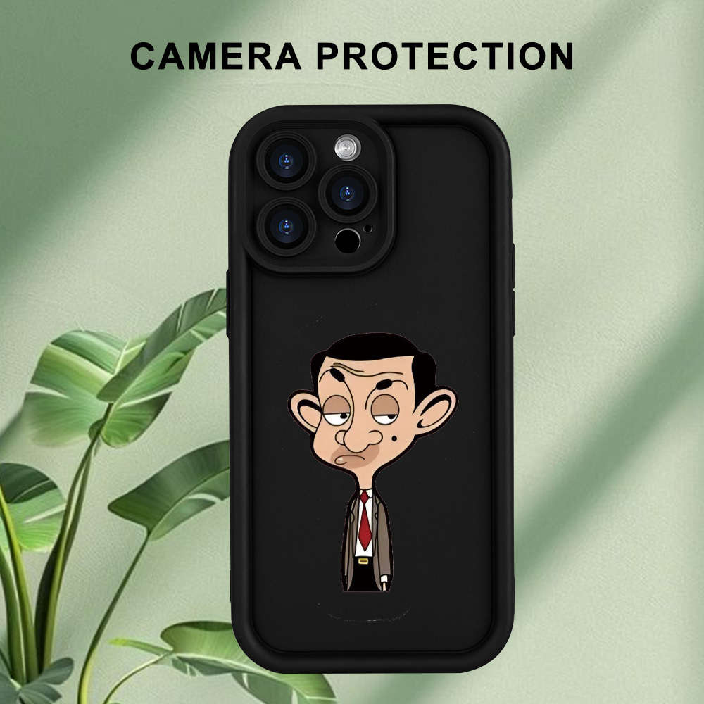 1Pc Black For iPhone XR Mr Bean Pattern Phone Case