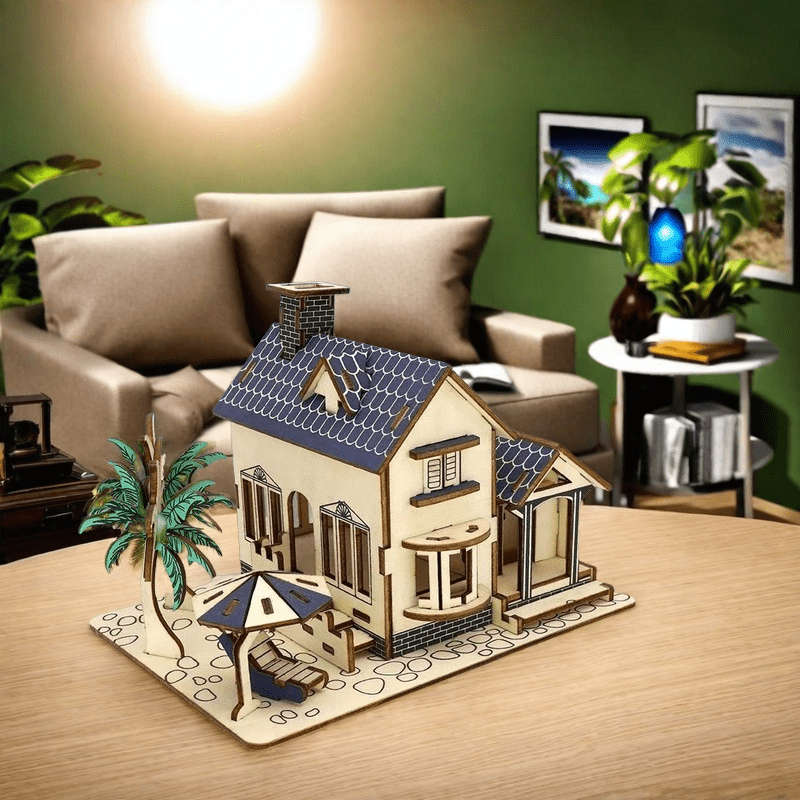 3D Building Model Puzzle Set Style Ocean View Cottage