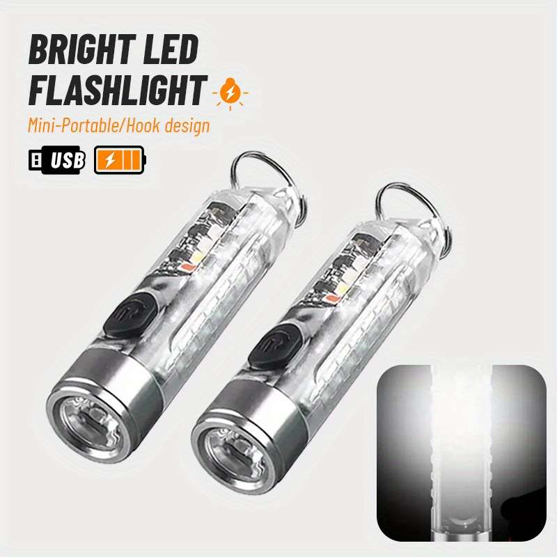 Keychain Ornament Items Transparent Flashlight Quantity2Pcs
