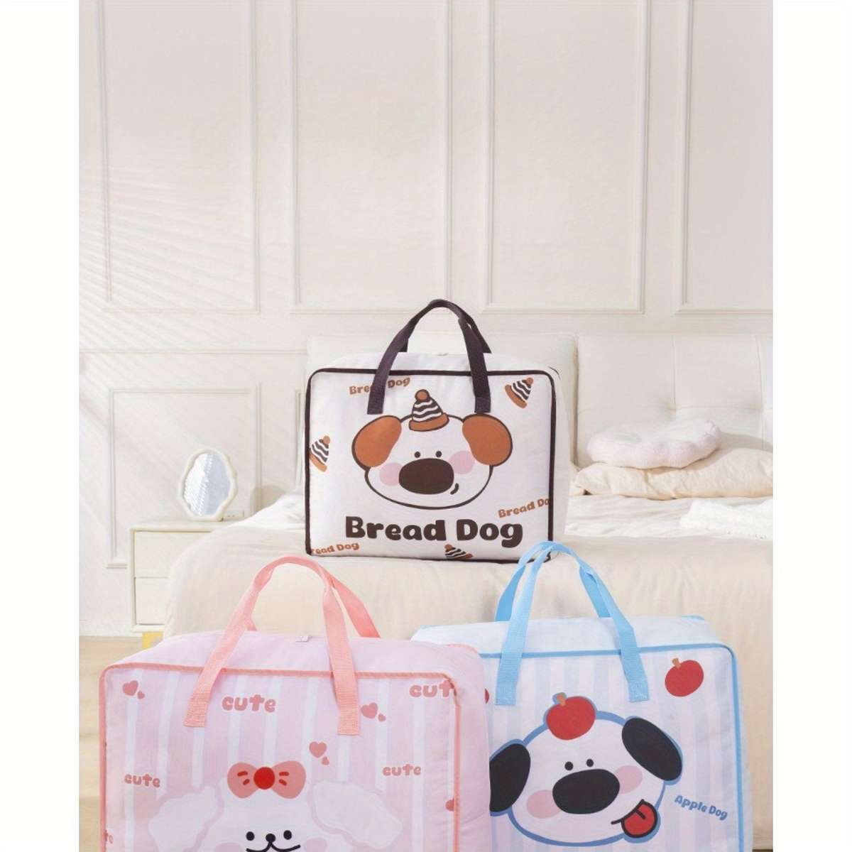 2Pcs Large Quilt Blanket Organizer Totes Organizer Pink 2Pcs