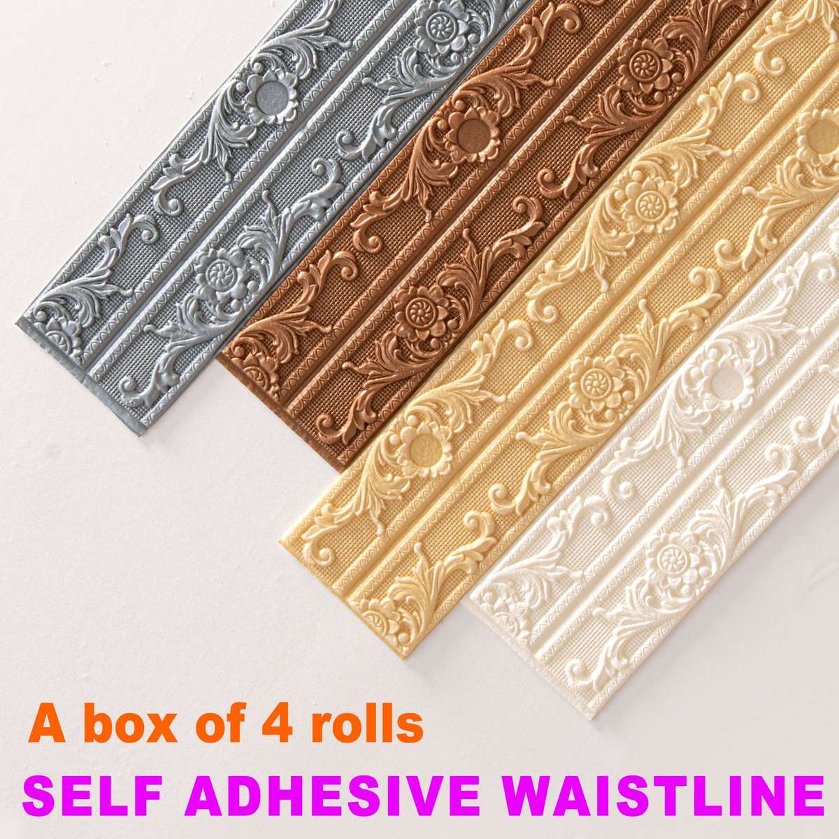 Skirting Board White Size 235Cmx12Cm 4 Rolls