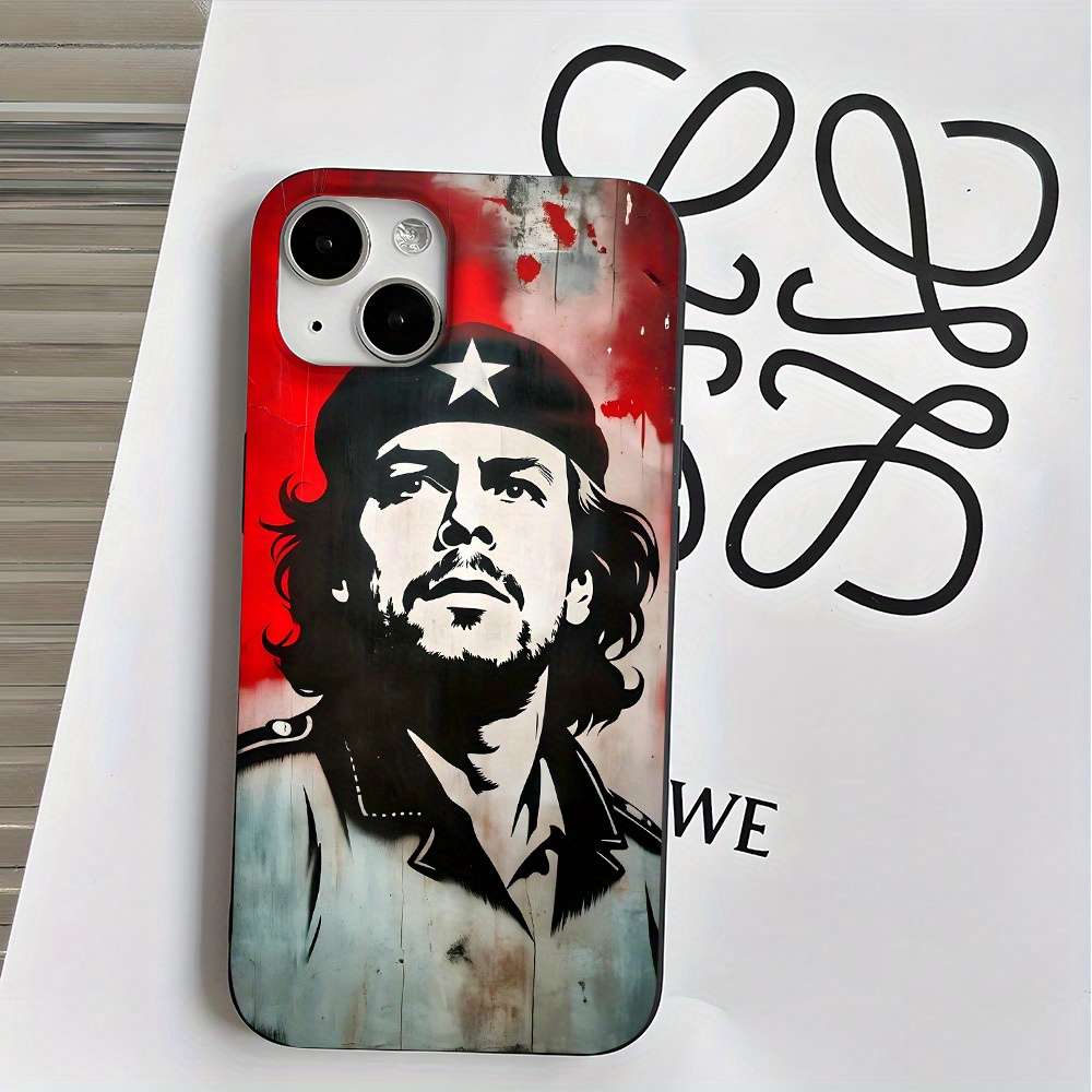 1Pc Black For iPhone 15 Pro Che Guevara Pattern Designs Phone Case