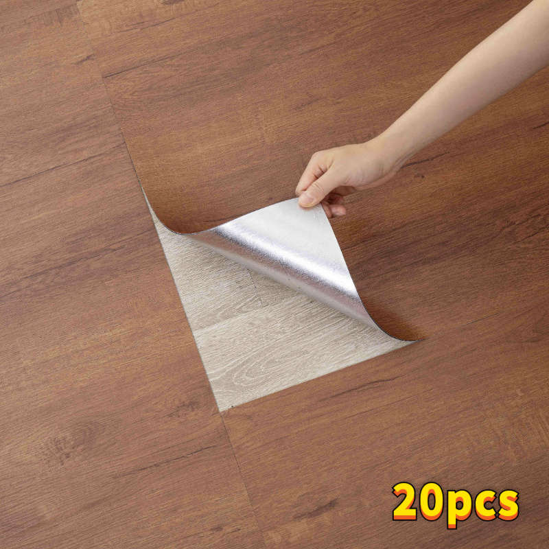 Self Adhesive Floor Stickers Grey 30Cmx30Cmx1.5Mm 20 Pieces