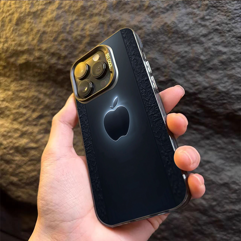 1Pc Mixed Color  For iPhone 8 Black Apple Logo Phone Case