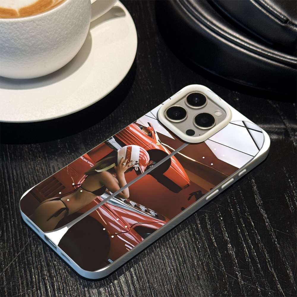 1Pc White For iPhone X Creative Car Pattern Phone Case