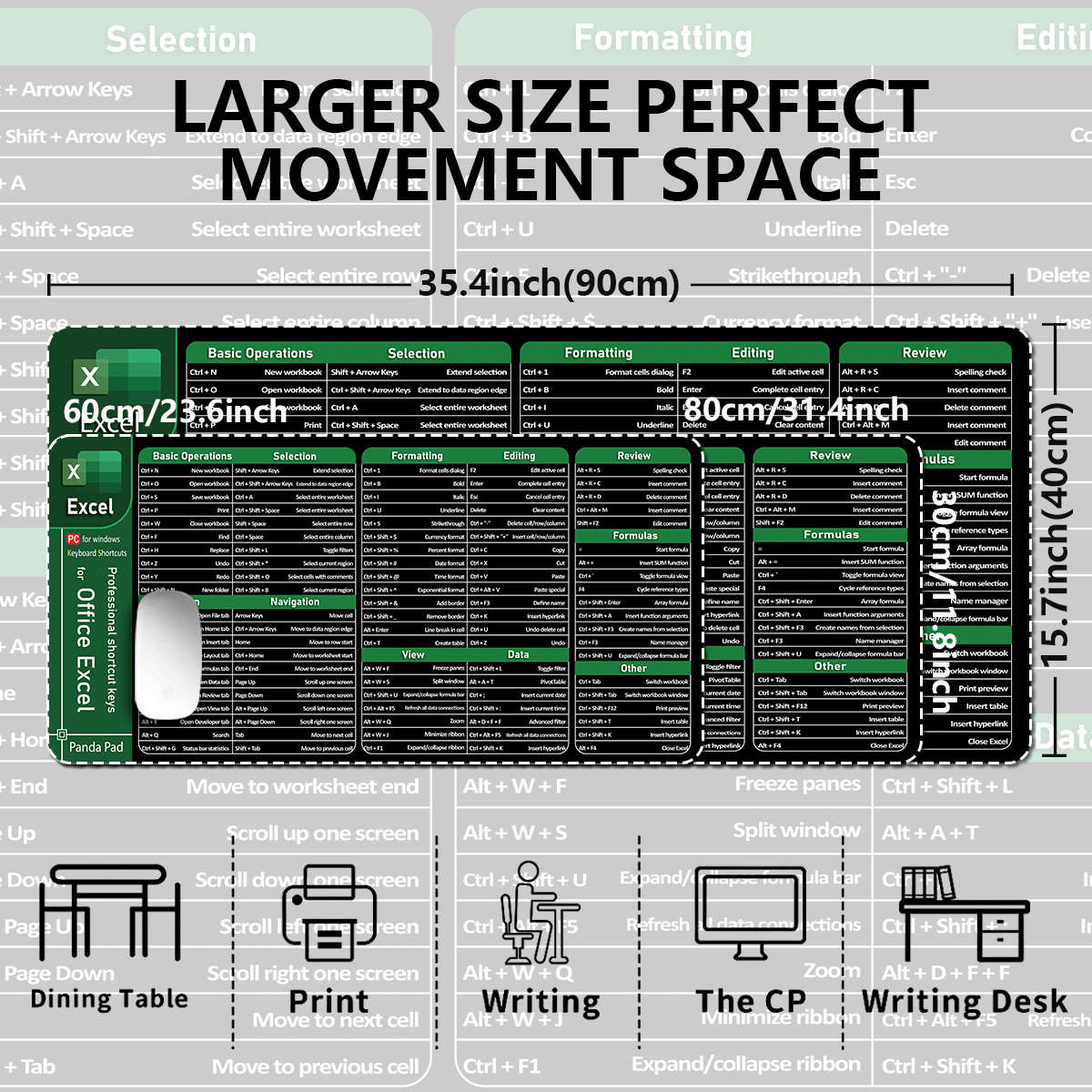 Mouse Pad Color A Size40*90Cm 15.7*35.4 Inches