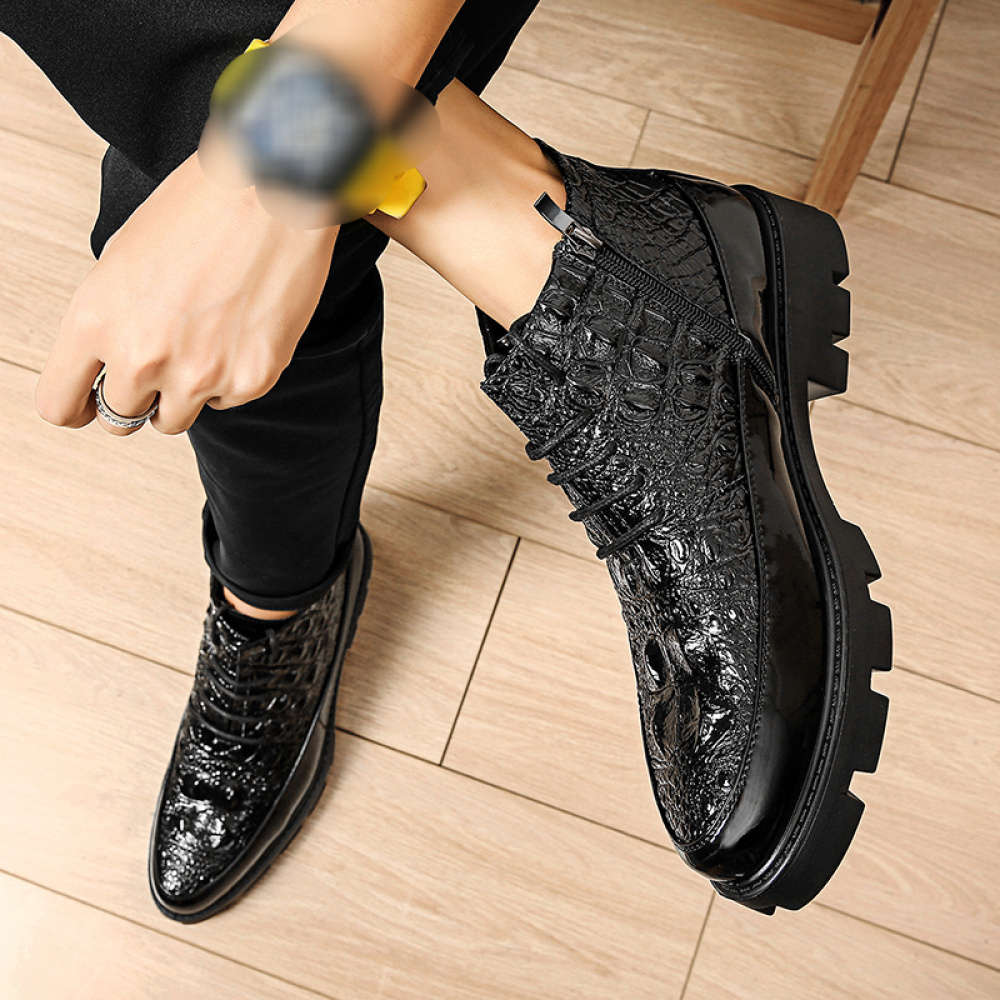 Mens Leather Shoes Color Black Sizeuk 5.5
