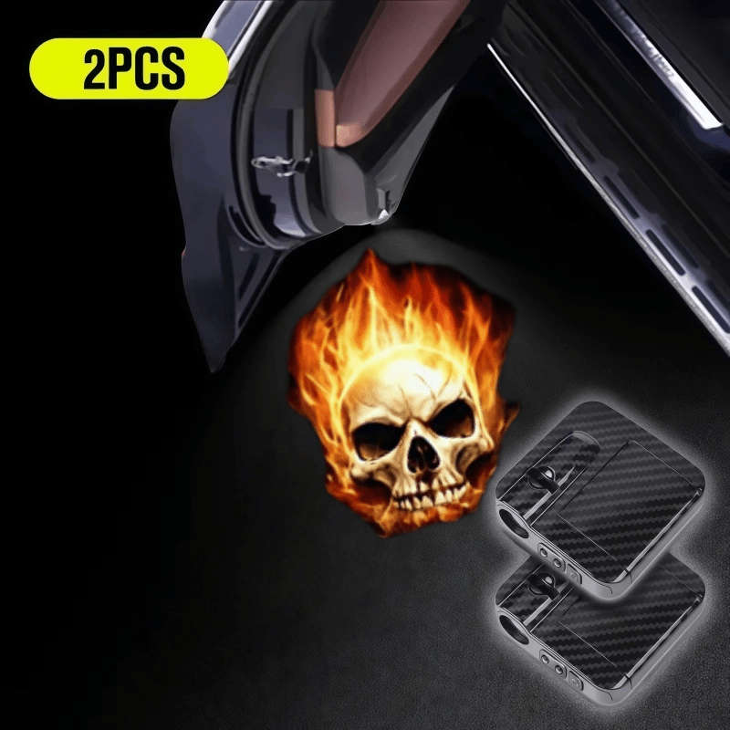 Car Lights Size Blue Skull Quantity 2Pcs