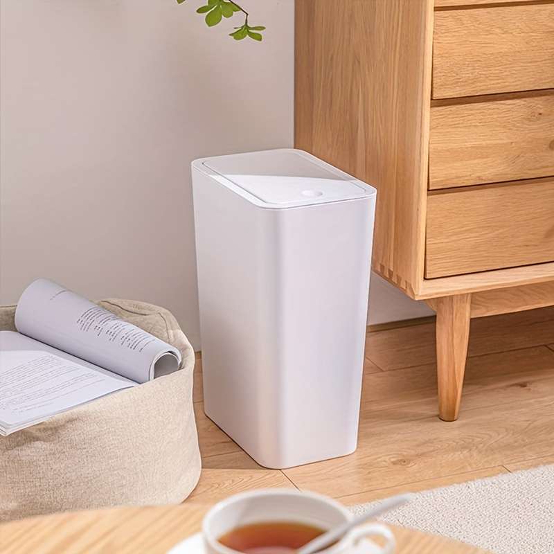 Garbage Can Color White D